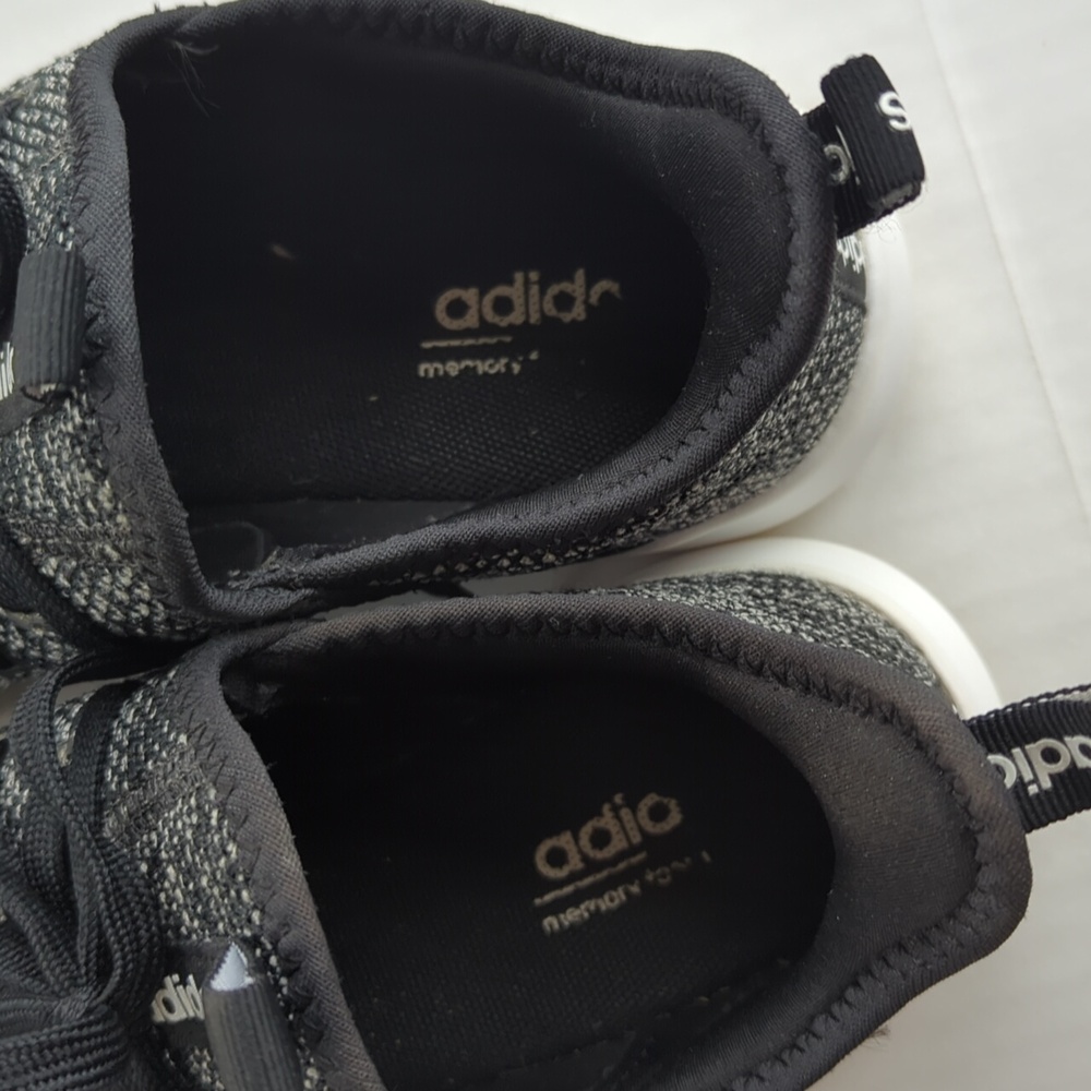 Adidas Cloud Foam Memory Footbed Lightweight Athletic Sneakers 7 Black White - Picture 7 of 14